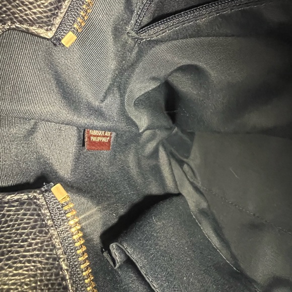 Coach Crossgrain Leather Tote Navy - Picture 10 of 13